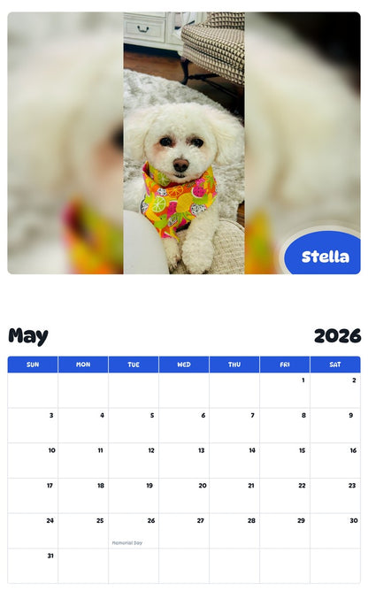 2026 - 2027 Stella - Pawidols Pet Calendar