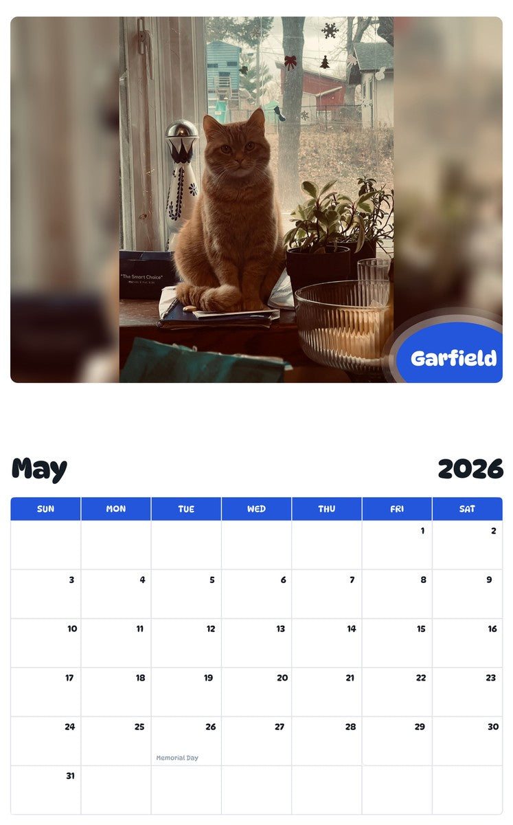 2026 - 2027 Garfield - Pawidols Pet Calendar