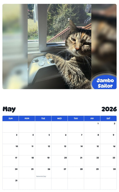 2026 - 2027 Jambo Sailor - Pawidols Pet Calendar