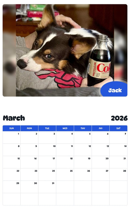 November 2025 - October 2026 Jack - Pawidols Pet Calendar