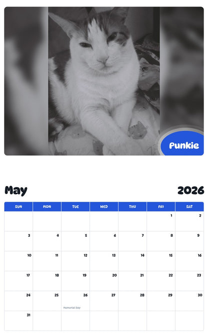 2026 - 2027 Punkie - Pawidols Pet Calendar