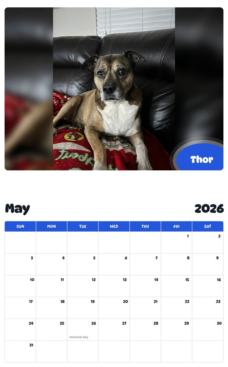 2026 - 2027 Thor - Pawidols Pet Calendar