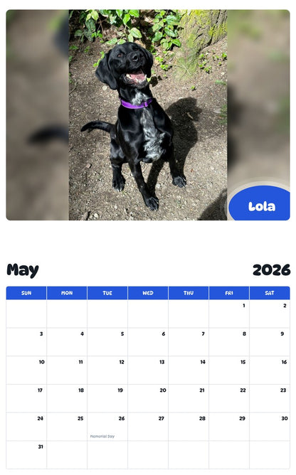 2026 - 2027 Lola - Pawidols Pet Calendar