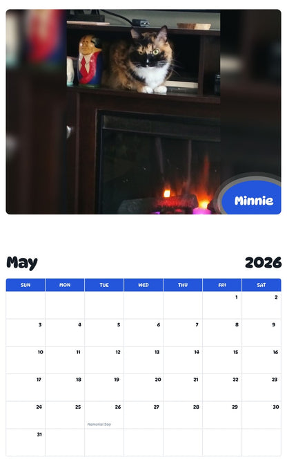 2026 - 2027 Minnie - Pawidols Pet Calendar