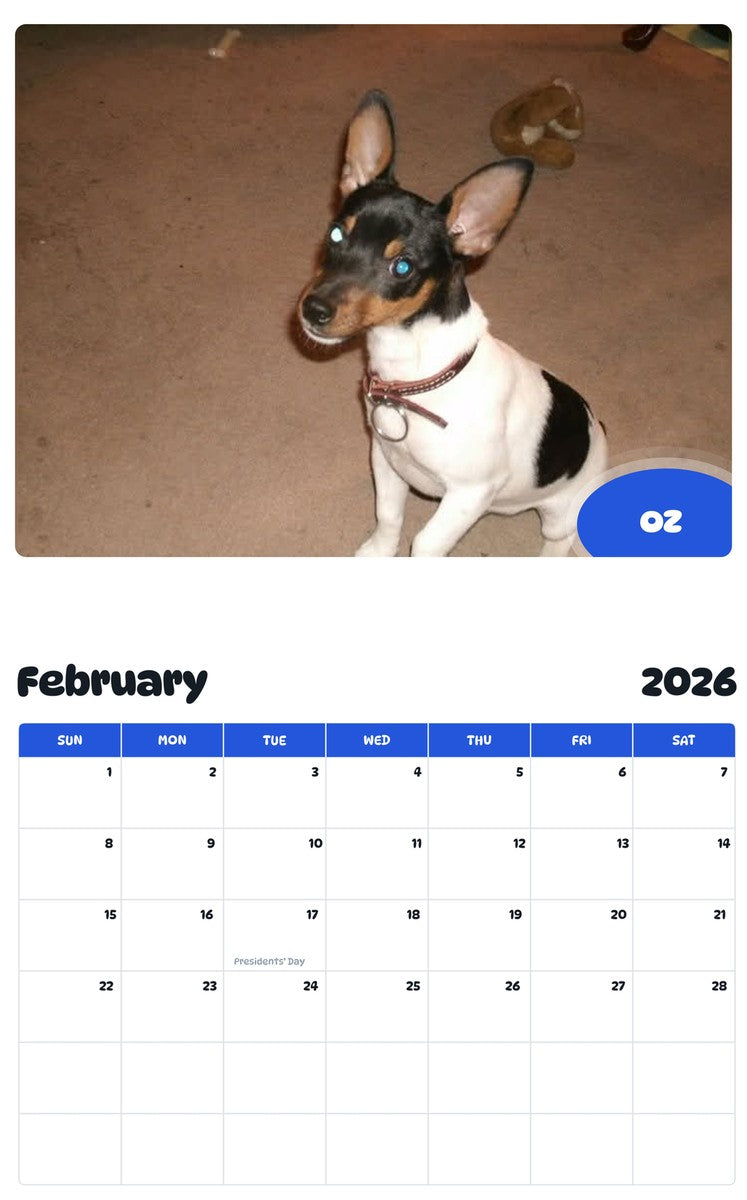 October 2025 - September 2026 OZ - Pawidols Pet Calendar