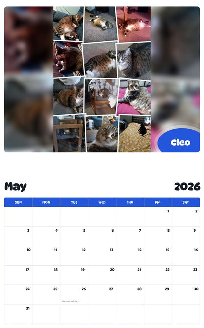2026 - 2027 Cleo - Pawidols Pet Calendar