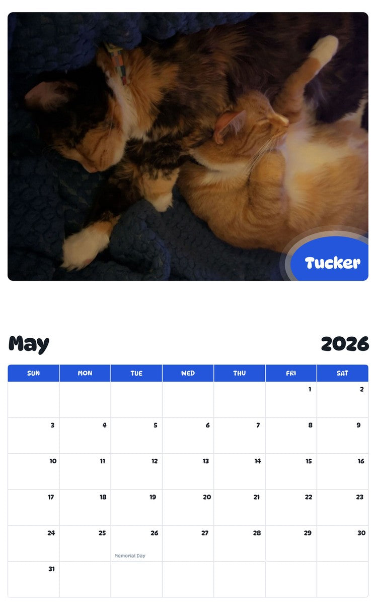 2026 - 2027 Tucker - Pawidols Pet Calendar