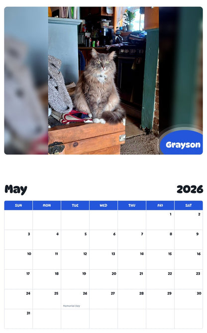 2026 - 2027 Grayson - Pawidols Pet Calendar