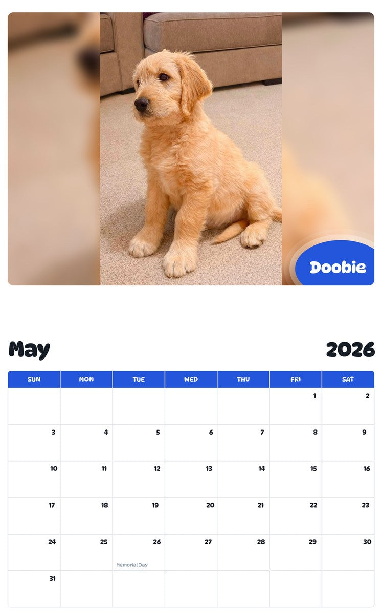 2026 - 2027 Doobie - Pawidols Pet Calendar