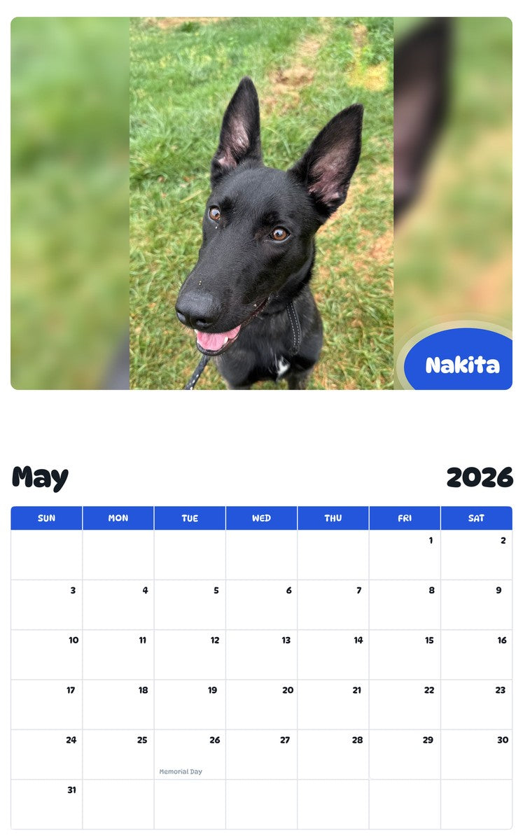 2026 - 2027 Nakita - Pawidols Pet Calendar