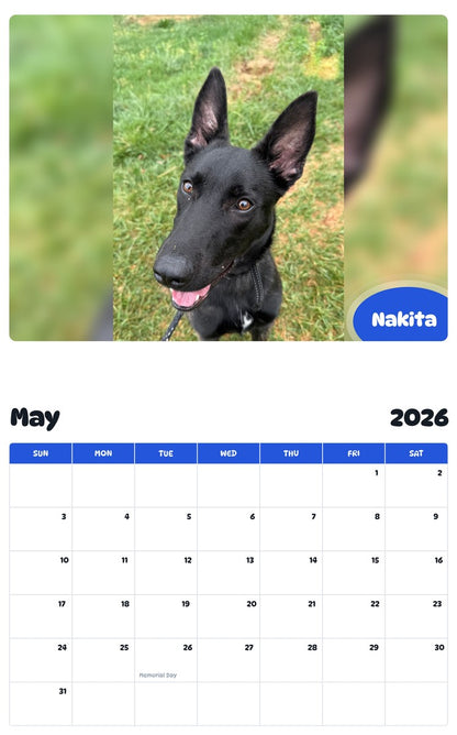 2026 - 2027 Nakita - Pawidols Pet Calendar