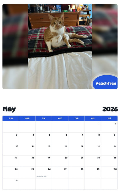 2026 - 2027 Peachtree - Pawidols Pet Calendar