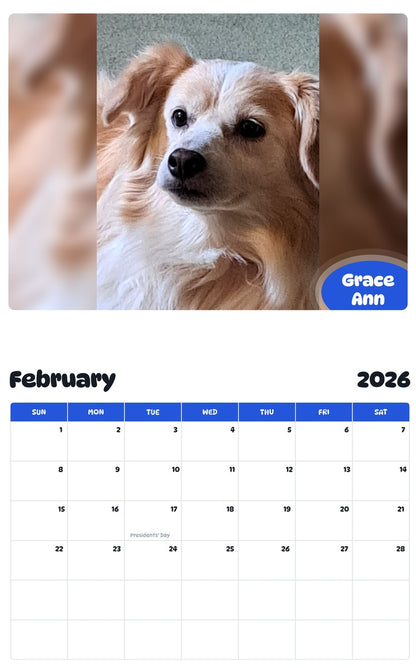 October 2025 - September 2026 Grace Ann - Pawidols Pet Calendar