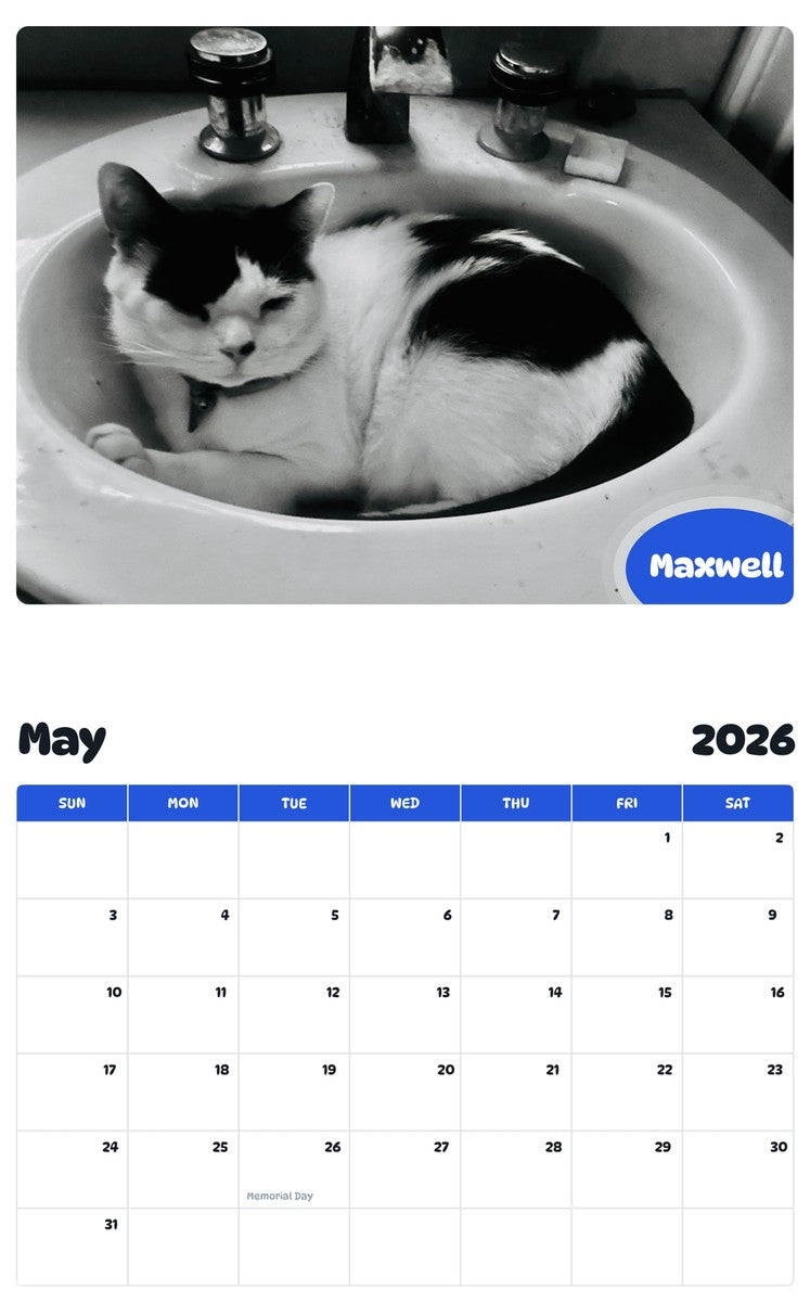 2026 - 2027 Maxwell - Pawidols Pet Calendar