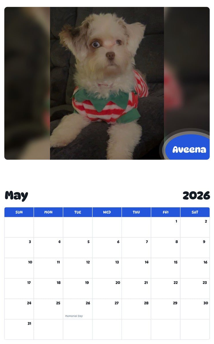 2026 - 2027 Aveena - Pawidols Pet Calendar