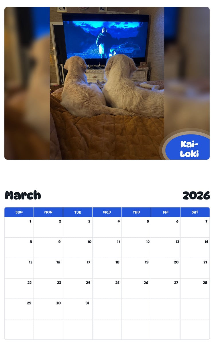 November 2025 - October 2026 Kai-Loki - Pawidols Pet Calendar