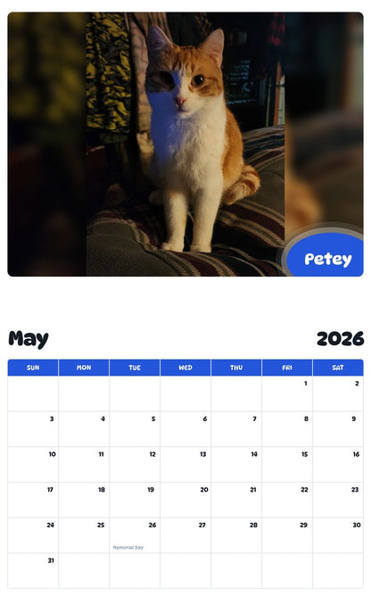2026 - 2027 Petey - Pawidols Pet Calendar