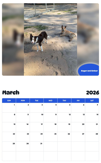 November 2025 - October 2026 Ruger and Ember - Pawidols Pet Calendar