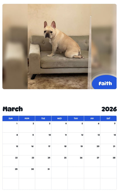 November 2025 - October 2026 Faith - Pawidols Pet Calendar