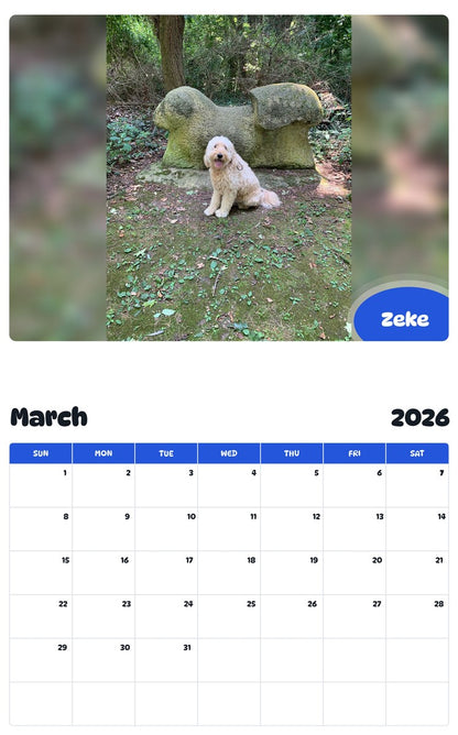 November 2025 - October 2026 Zeke - Pawidols Pet Calendar