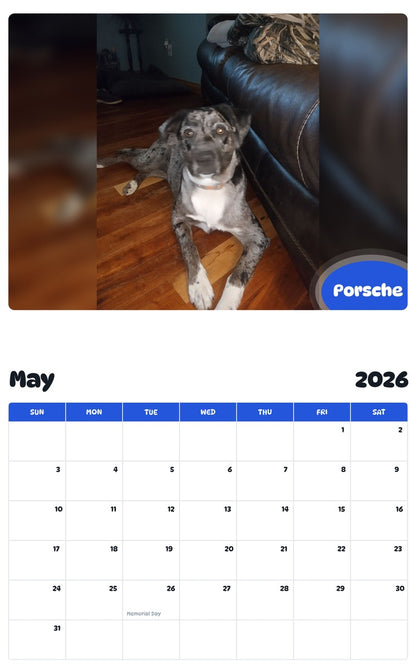 2026 - 2027 Porsche - Pawidols Pet Calendar