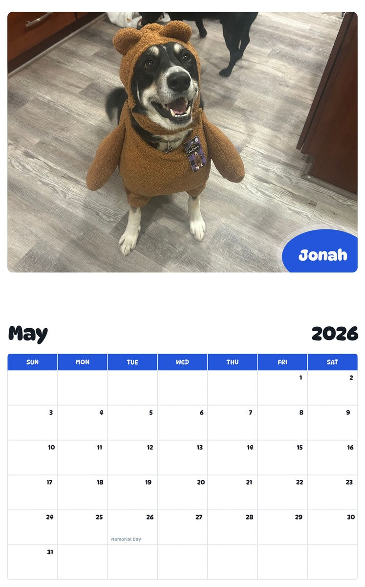 2026 - 2027 Jonah - Pawidols Pet Calendar