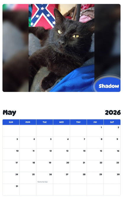 2026 - 2027 Shadow - Pawidols Pet Calendar