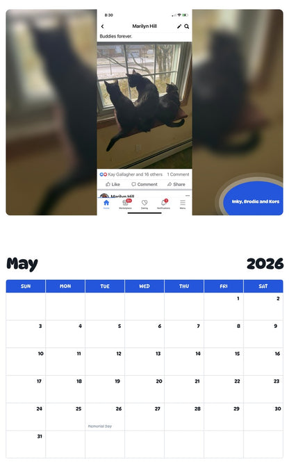 2026 - 2027 Inky, Brodie and Kors - Pawidols Pet Calendar