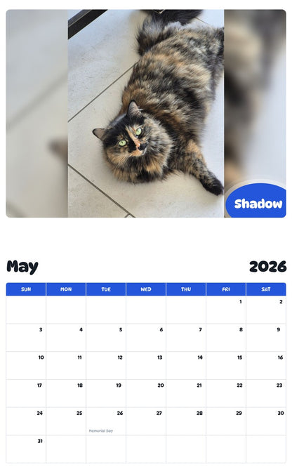 2026 - 2027 Shadow - Pawidols Pet Calendar