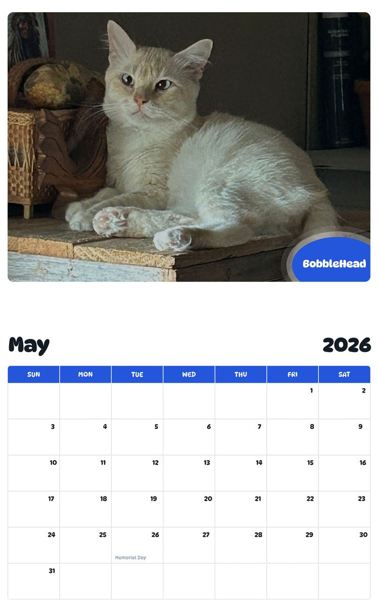 2026 - 2027 BobbleHead - Pawidols Pet Calendar