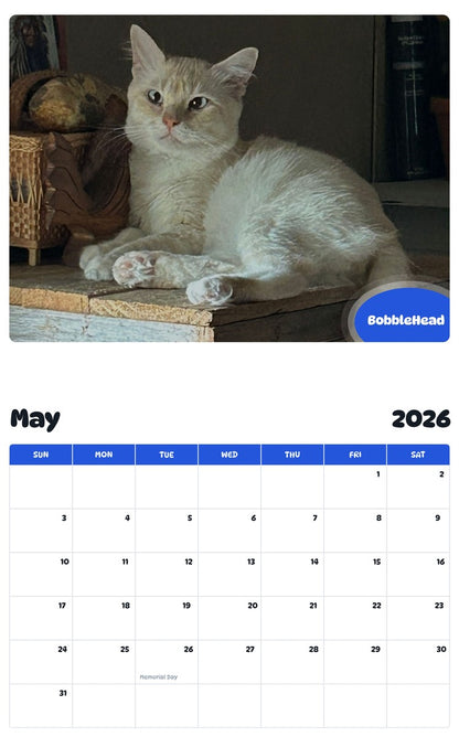 2026 - 2027 BobbleHead - Pawidols Pet Calendar
