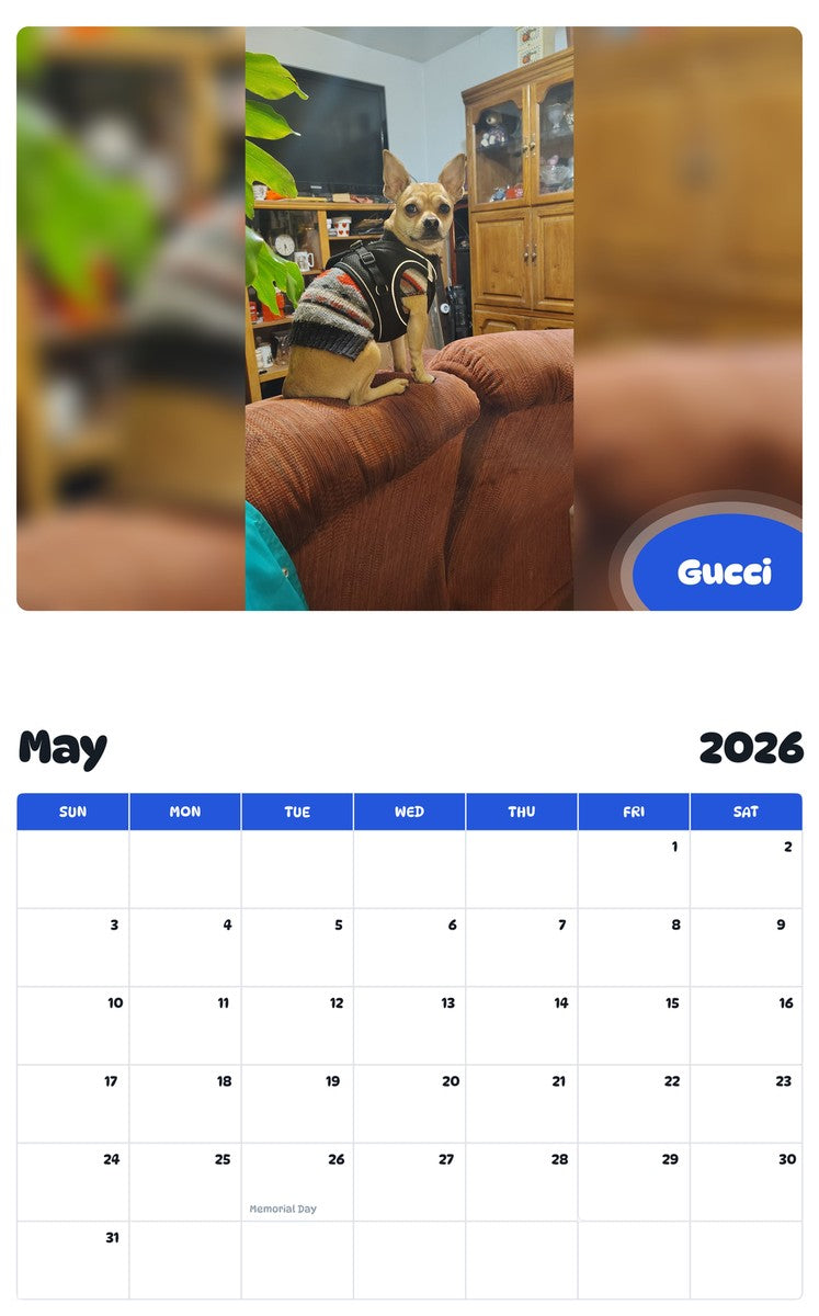 2026 - 2027 Gucci - Pawidols Pet Calendar