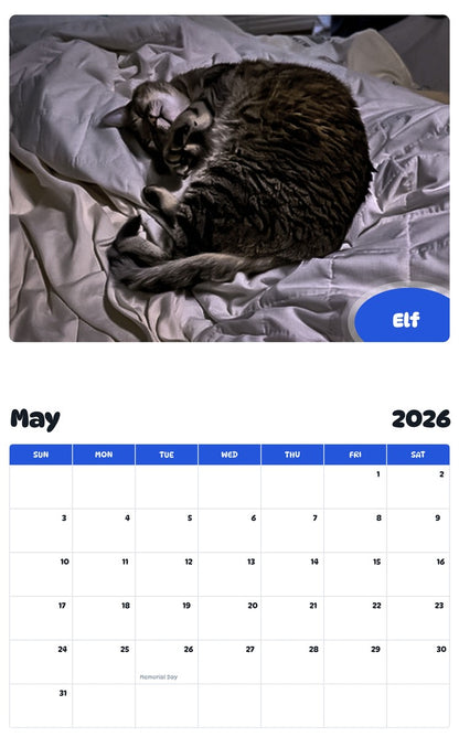 2026 - 2027 Elf - Pawidols Pet Calendar