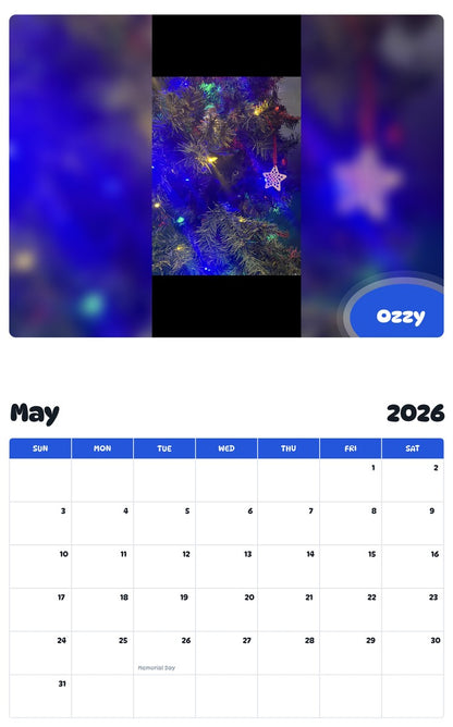 2026 - 2027 Ozzy - Pawidols Pet Calendar