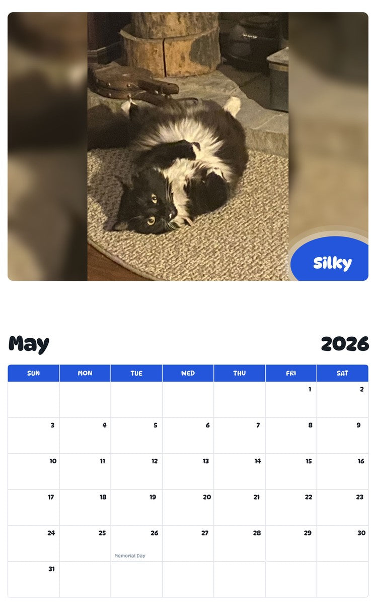 2026 - 2027 Silky - Pawidols Pet Calendar