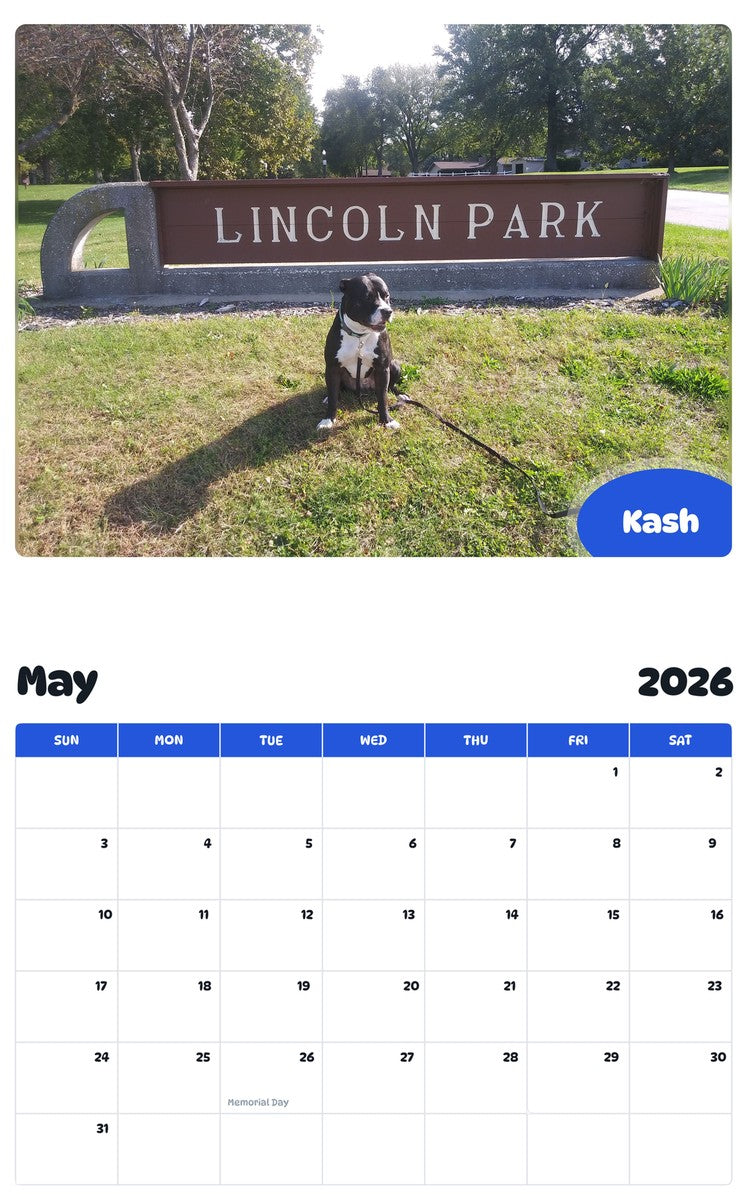 2026 - 2027 Kash - Pawidols Pet Calendar