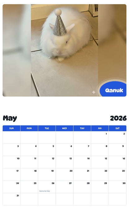 2026 - 2027 Qanuk - Pawidols Pet Calendar