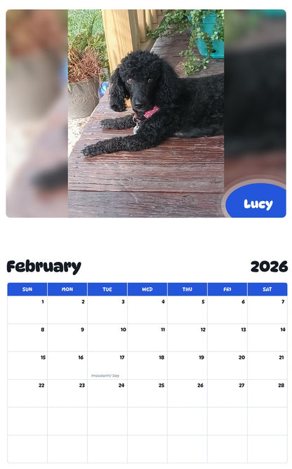 October 2025 - September 2026 Lucy - Pawidols Pet Calendar