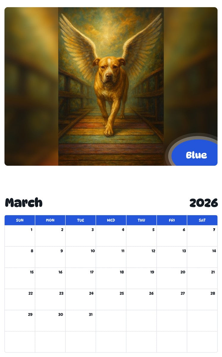 November 2025 - October 2026 Blue - Pawidols Pet Calendar