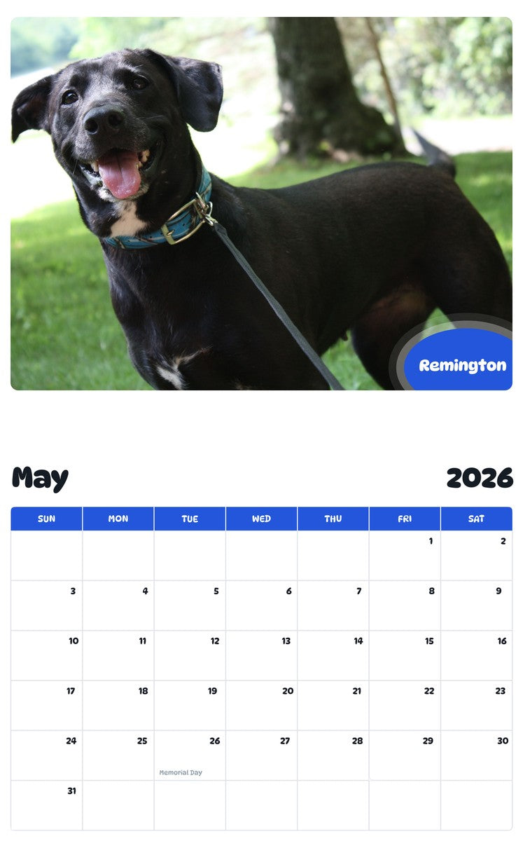 2026 - 2027 Remington - Pawidols Pet Calendar