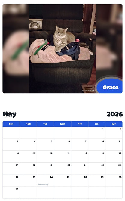 2026 - 2027 Grace - Pawidols Pet Calendar
