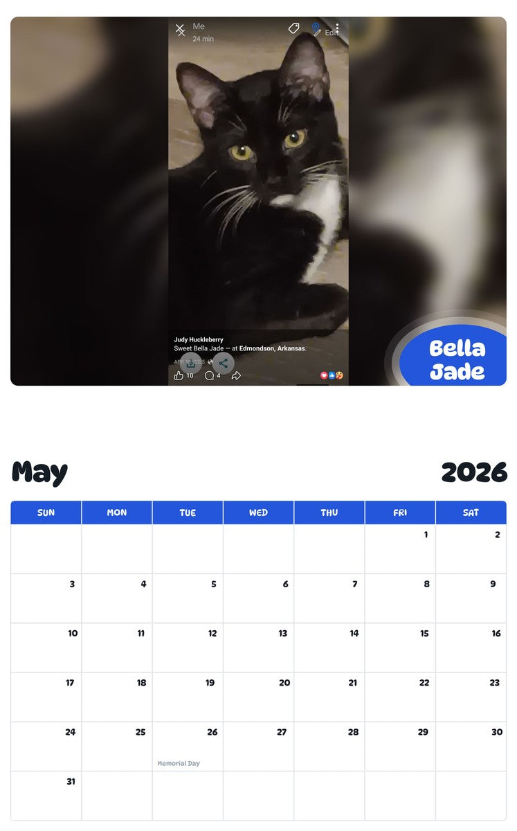 2026 - 2027 Bella Jade - Pawidols Pet Calendar