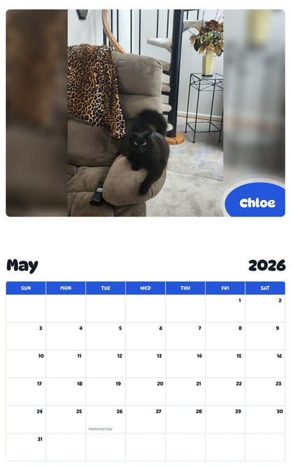 2026 - 2027 Chloe - Pawidols Pet Calendar