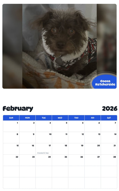 October 2025 - September 2026 Cocoa Ketcherside - Pawidols Pet Calendar