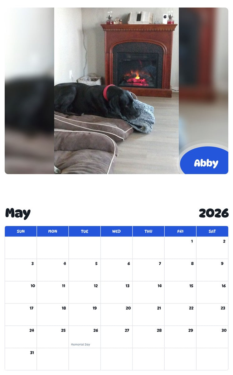 2026 - 2027 Abby - Pawidols Pet Calendar