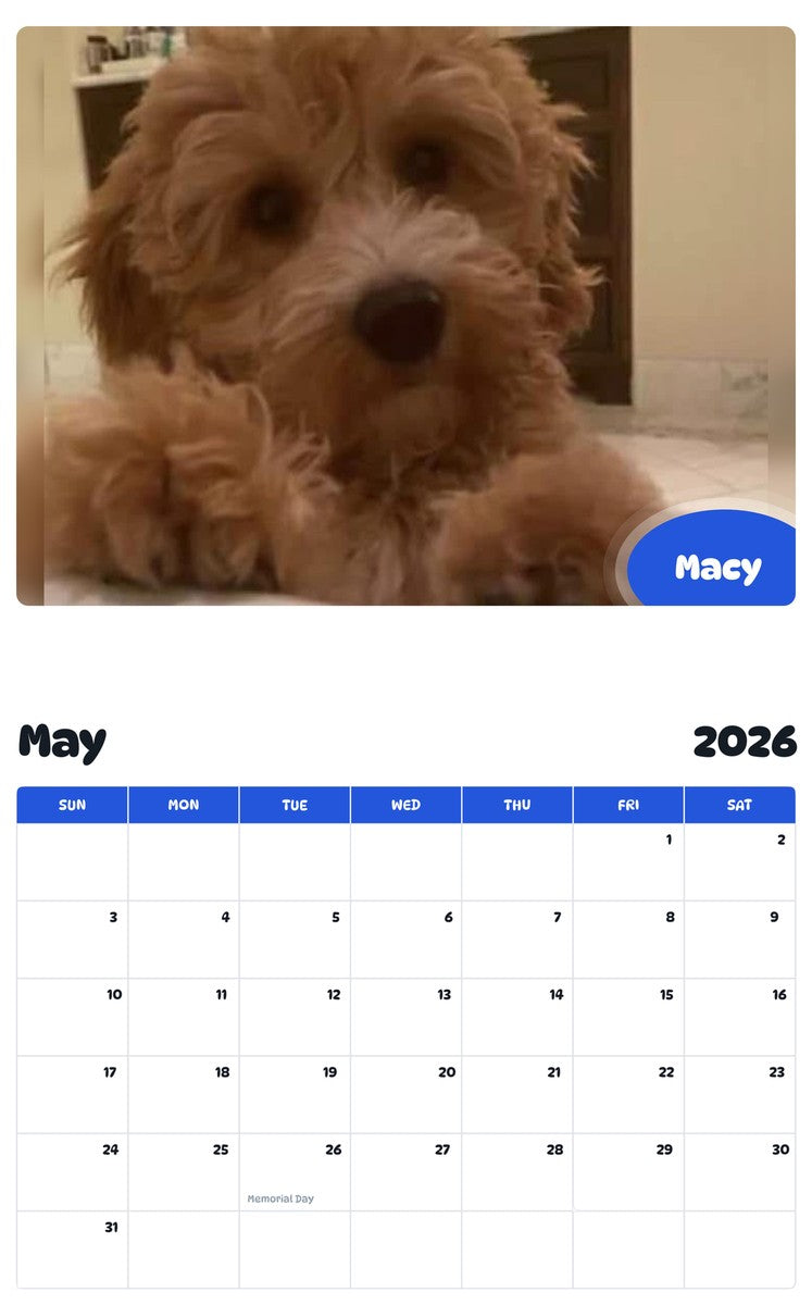 2026 - 2027 Macy - Pawidols Pet Calendar