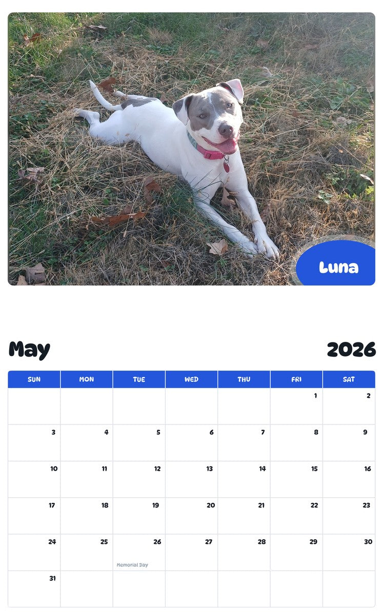 2026 - 2027 Luna - Pawidols Pet Calendar