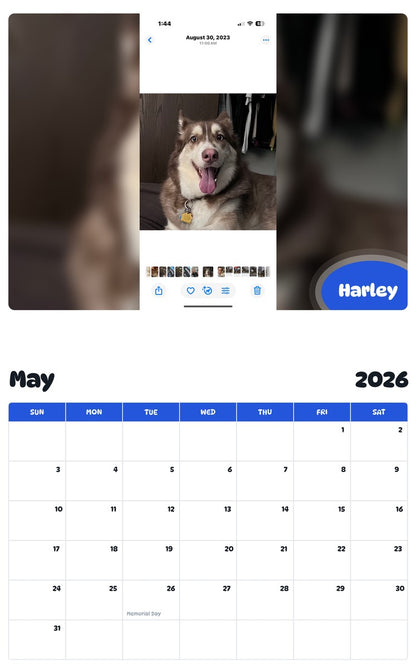2026 - 2027 Harley - Pawidols Pet Calendar