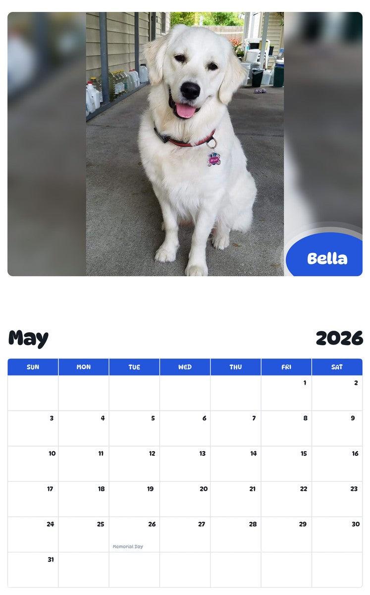 2026 - 2027 Bella - Pawidols Pet Calendar