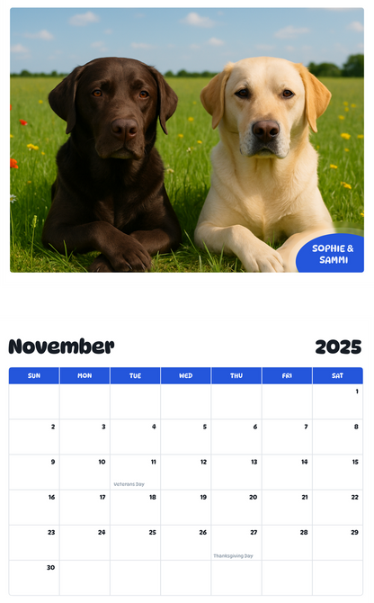 July 2025 - June 2026 Sophie & Sammi - Pawidols Pet Calendar